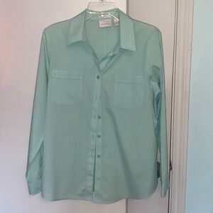 Chico’s sea foam green, long sleeve blouse, size 1